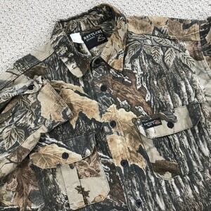 Rattlers Brand Camo Shirt Large Realtree Hunting Button Down Made in USA Vintage